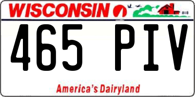 WI license plate 465PIV