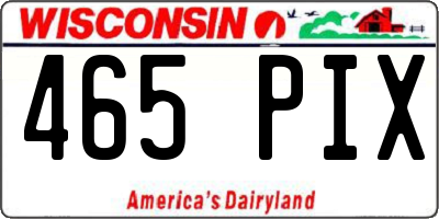 WI license plate 465PIX