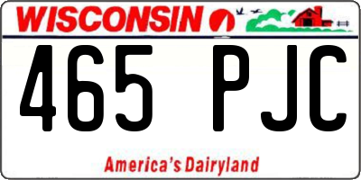 WI license plate 465PJC
