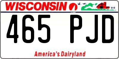 WI license plate 465PJD