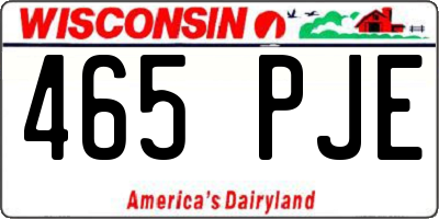 WI license plate 465PJE