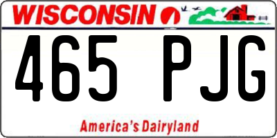 WI license plate 465PJG