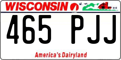 WI license plate 465PJJ