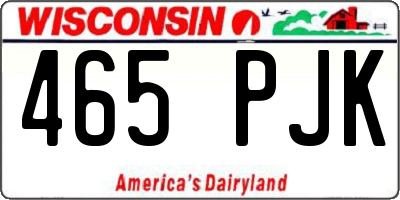 WI license plate 465PJK