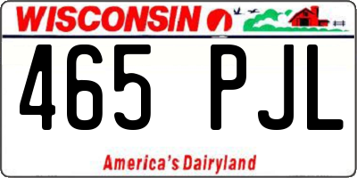WI license plate 465PJL