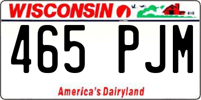 WI license plate 465PJM