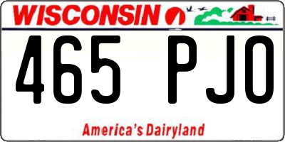 WI license plate 465PJO