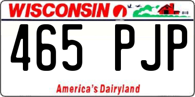 WI license plate 465PJP