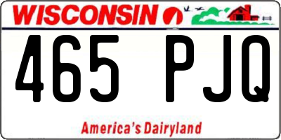 WI license plate 465PJQ