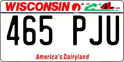 WI license plate 465PJU