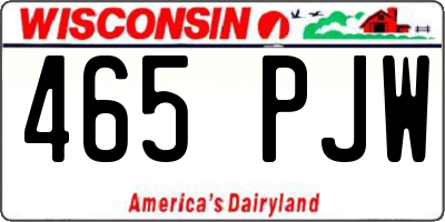 WI license plate 465PJW