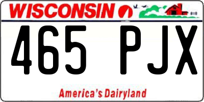 WI license plate 465PJX