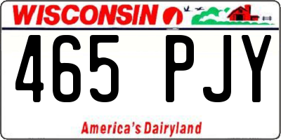 WI license plate 465PJY