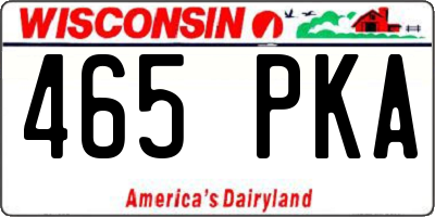 WI license plate 465PKA