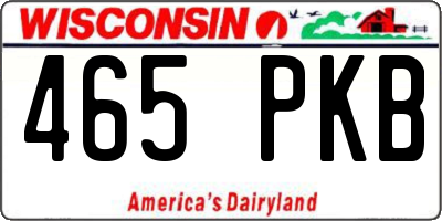 WI license plate 465PKB