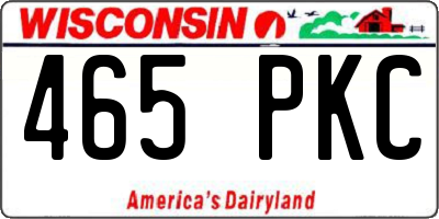 WI license plate 465PKC