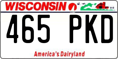 WI license plate 465PKD