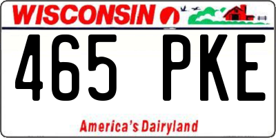 WI license plate 465PKE