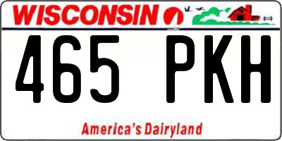 WI license plate 465PKH