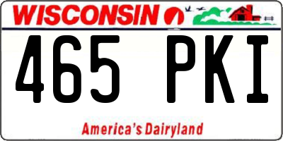 WI license plate 465PKI