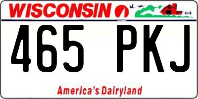WI license plate 465PKJ
