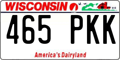 WI license plate 465PKK