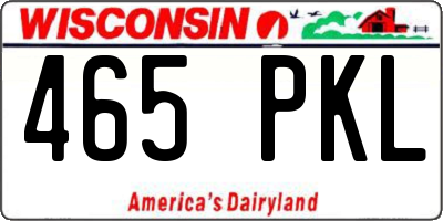 WI license plate 465PKL