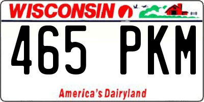 WI license plate 465PKM