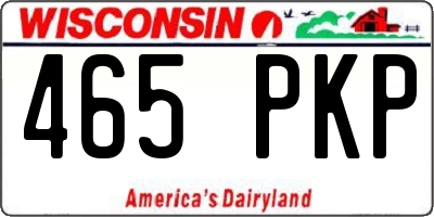 WI license plate 465PKP