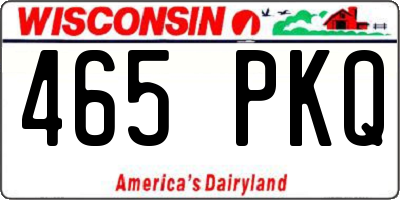 WI license plate 465PKQ