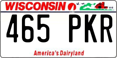 WI license plate 465PKR