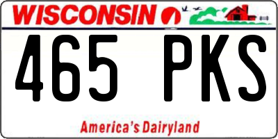 WI license plate 465PKS