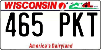 WI license plate 465PKT