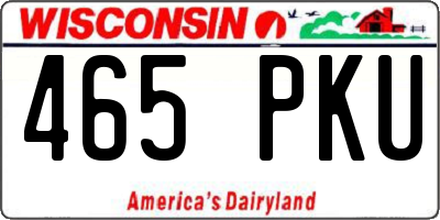 WI license plate 465PKU