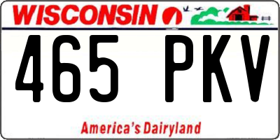 WI license plate 465PKV