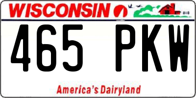 WI license plate 465PKW