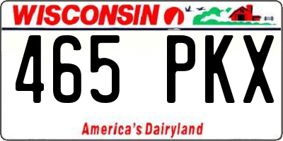 WI license plate 465PKX