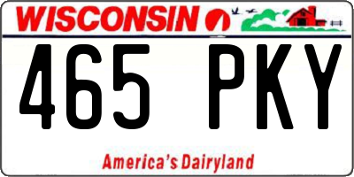 WI license plate 465PKY