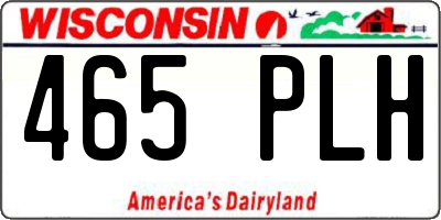 WI license plate 465PLH