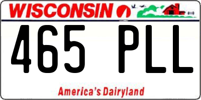 WI license plate 465PLL