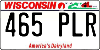 WI license plate 465PLR