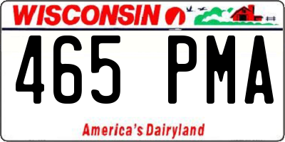 WI license plate 465PMA