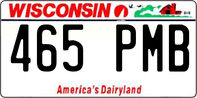 WI license plate 465PMB