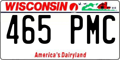 WI license plate 465PMC