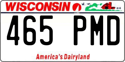 WI license plate 465PMD