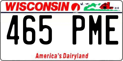 WI license plate 465PME
