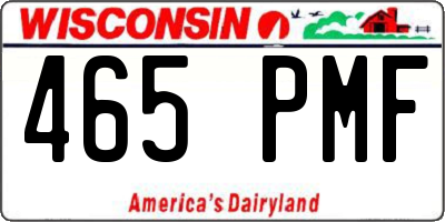 WI license plate 465PMF