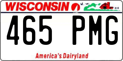 WI license plate 465PMG