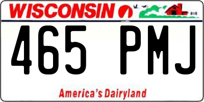WI license plate 465PMJ