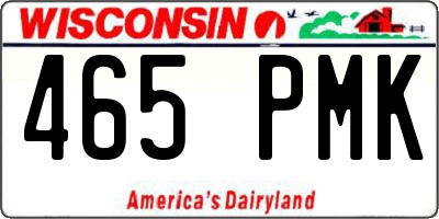 WI license plate 465PMK